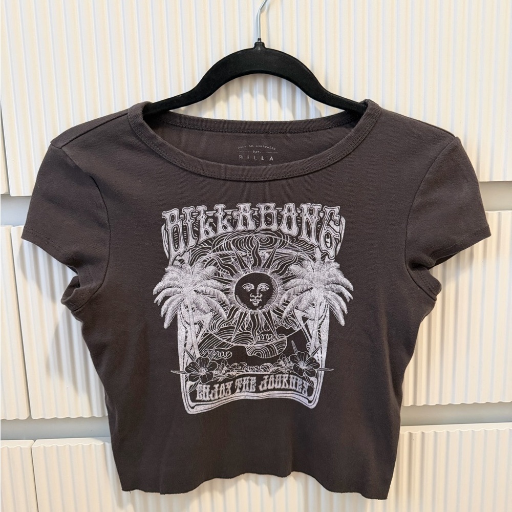 Billabong Dark Gray Graphic Crop Top